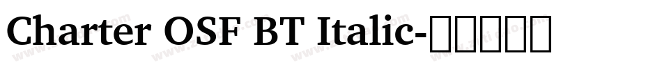 Charter OSF BT Italic字体转换